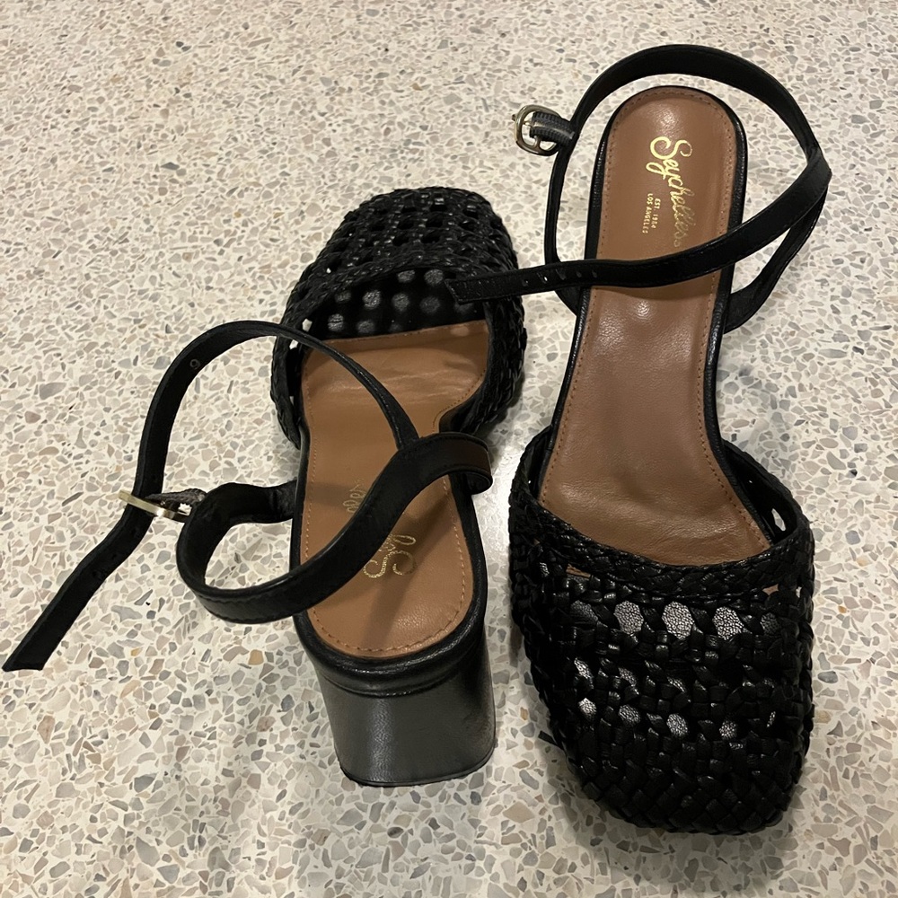 Seychelles Black Woven Heels - Picture 3 of 6